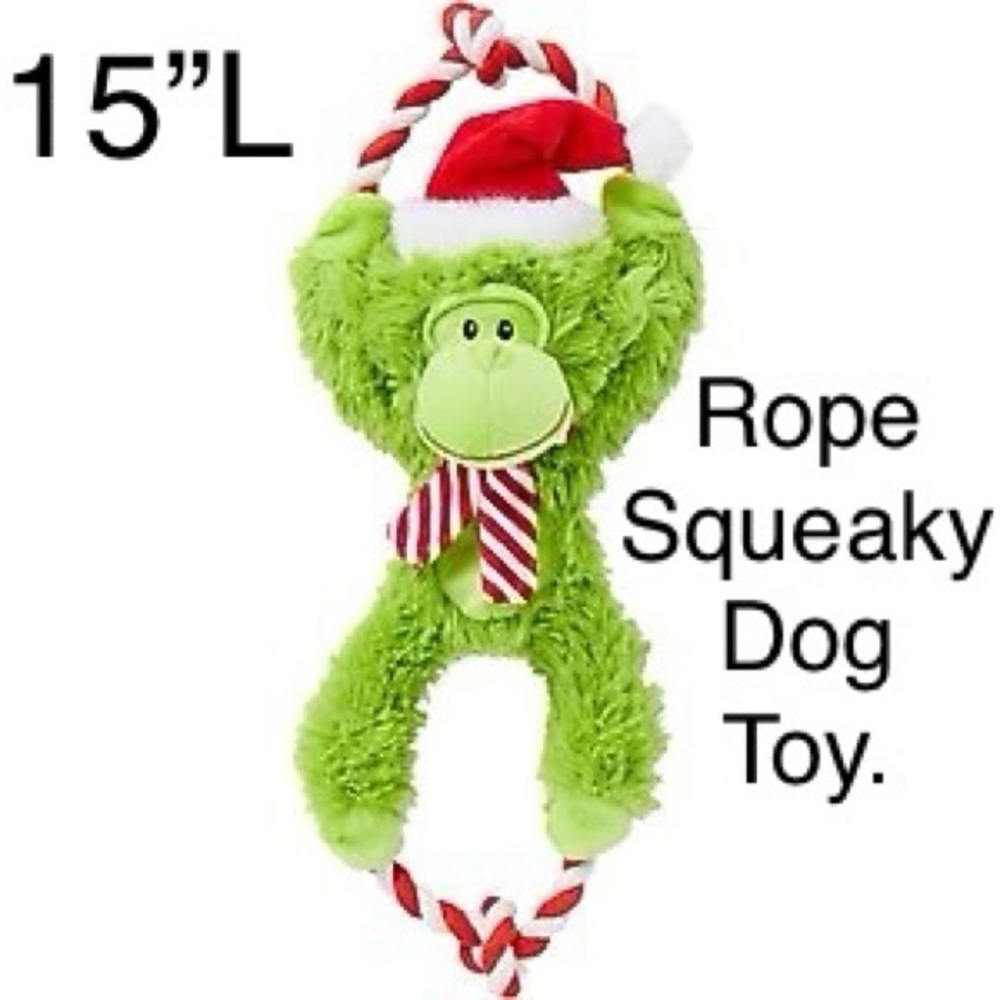 5/$15💥 Rope Squeaky Dog Toy Holiday Frisch 🍭